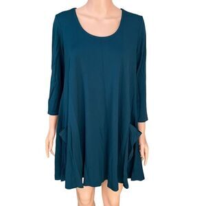 Sharagano Women’s Dress teal color size 8 2 front pockets